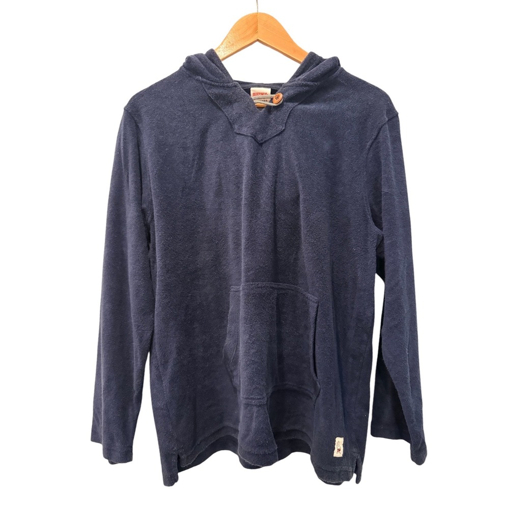 Birdwell Beach Britches Mens Navy Terry Cloth Baja Hoodie Birdie Patch Large - Picture 3 of 10